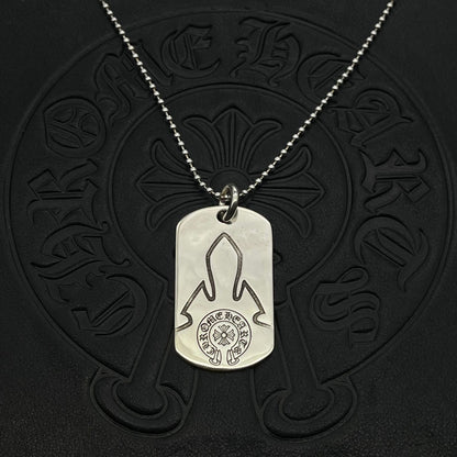 潮款泰銀復古大號軍牌吊牌項鍊合集高級感秋冬毛衣鏈十字架配飾