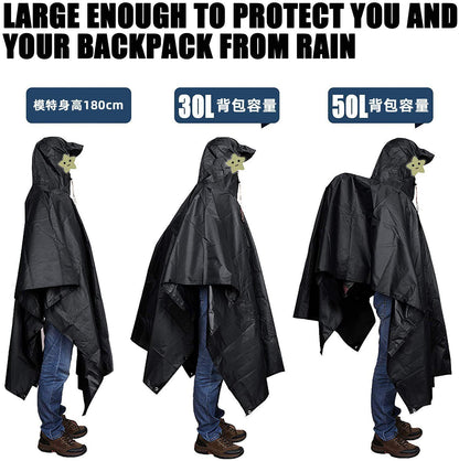 斗篷雨衣三合一外騎行徒步登山越野多功能便攜帶連體雨披