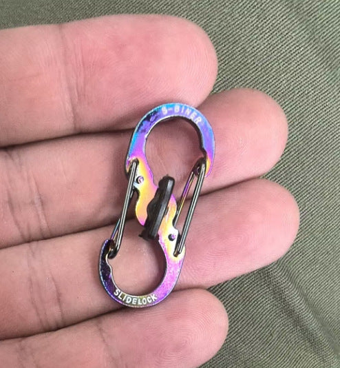 小號不鏽鋼帶鎖8字快掛防盜旅行包鑰匙S扣