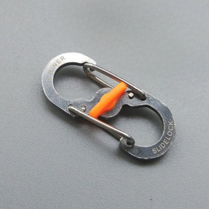 小號不鏽鋼帶鎖8字快掛防盜旅行包鑰匙S扣