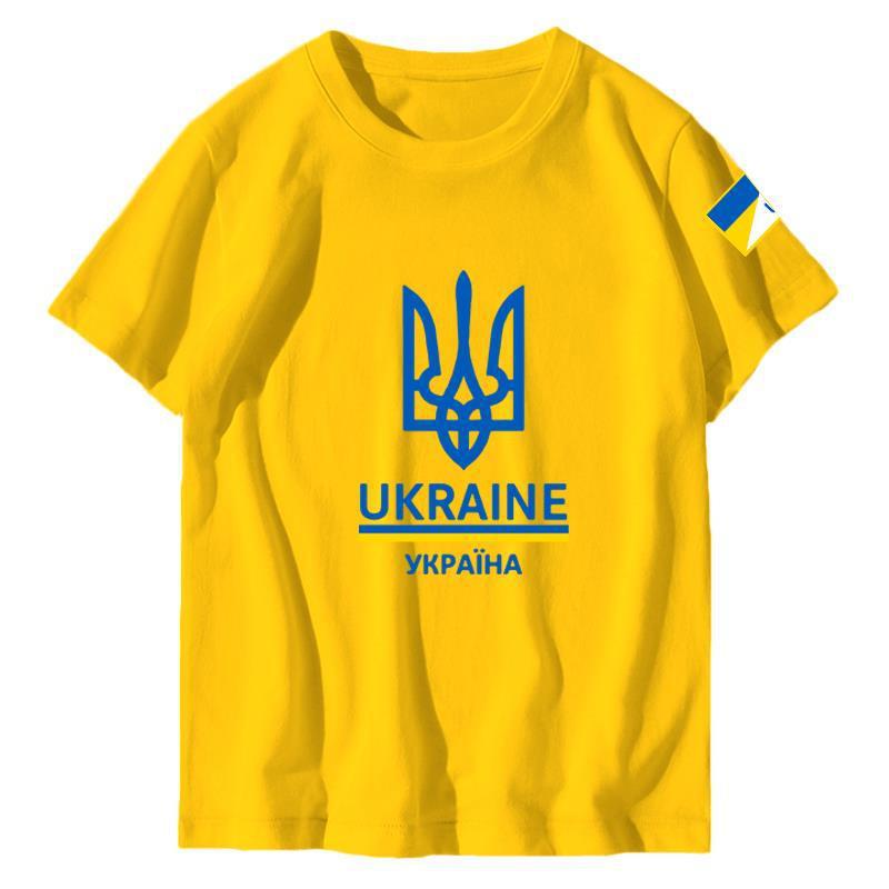 烏克蘭地圖標誌棉質平紋針織 T 卹