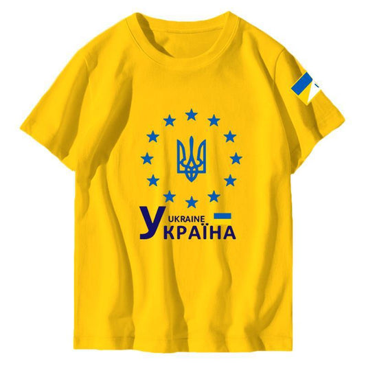 烏克蘭地圖標誌棉質平紋針織 T 卹