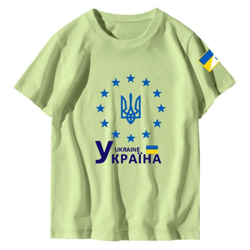 烏克蘭地圖標誌棉質平紋針織 T 卹