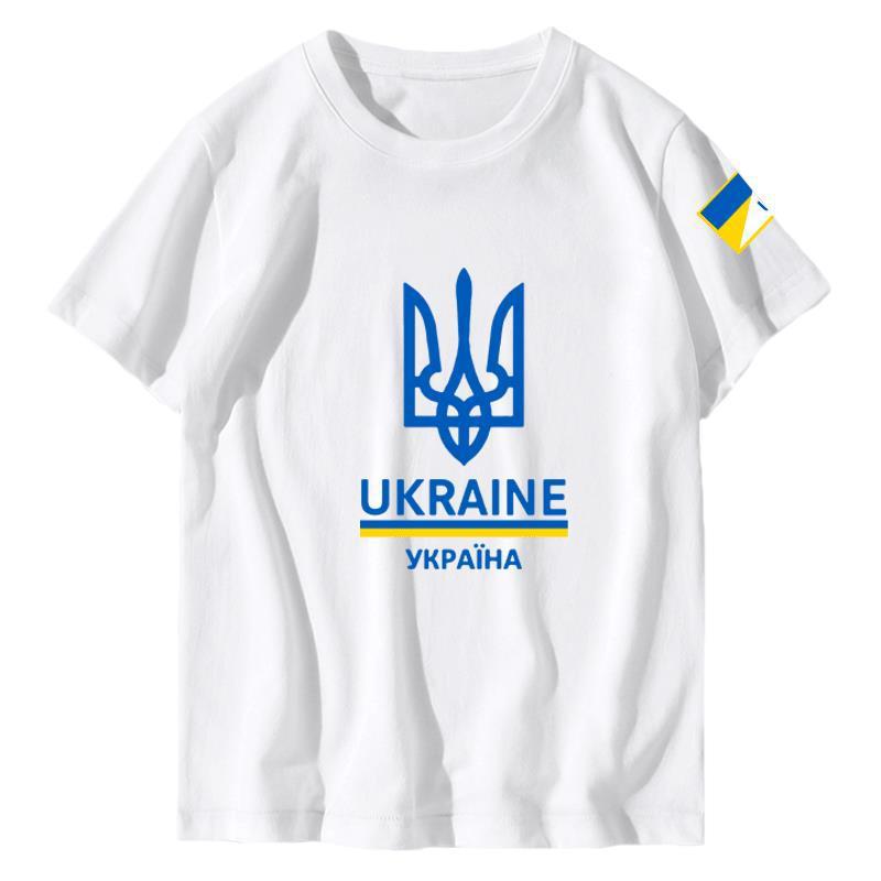 烏克蘭地圖標誌棉質平紋針織 T 卹