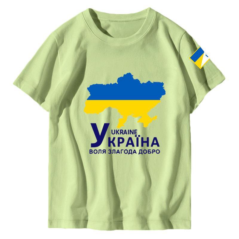 烏克蘭地圖標誌棉質平紋針織 T 卹