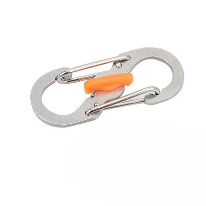 小號不鏽鋼帶鎖8字快掛防盜旅行包鑰匙S扣