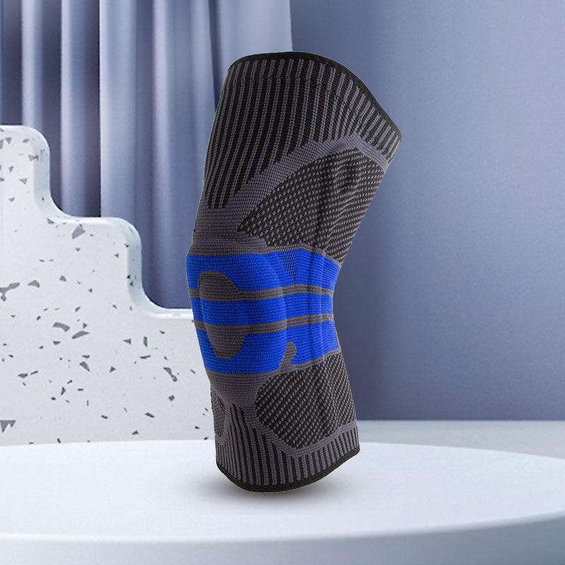 秋冬運動加壓矽膠透氣護膝戶外登山跑步籃球騎乘針織半月板護膝套