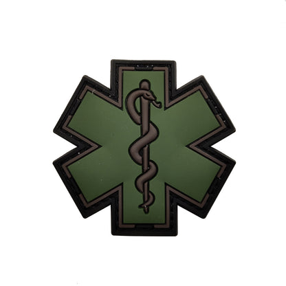 國際救援醫療急救紅十字章救援蛇刺繡PVC臂章魔術貼士氣章徽章