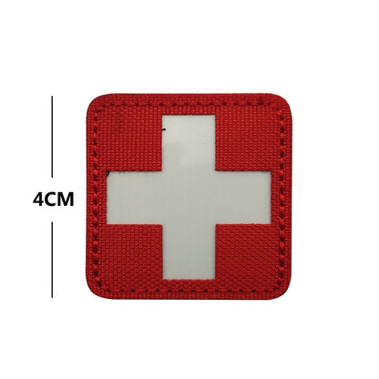 國際救援醫療急救紅十字章救援蛇刺繡PVC臂章魔術貼士氣章徽章