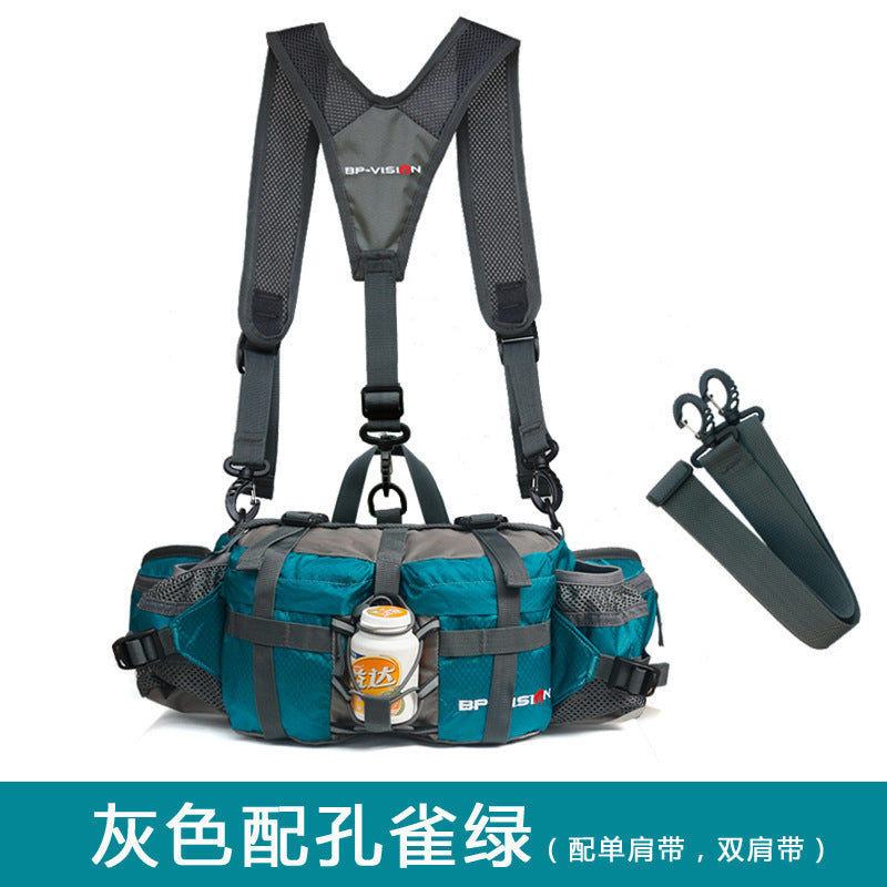 均碼戶外運動健行騎乘登山裝備多功能腰包背包水壺包