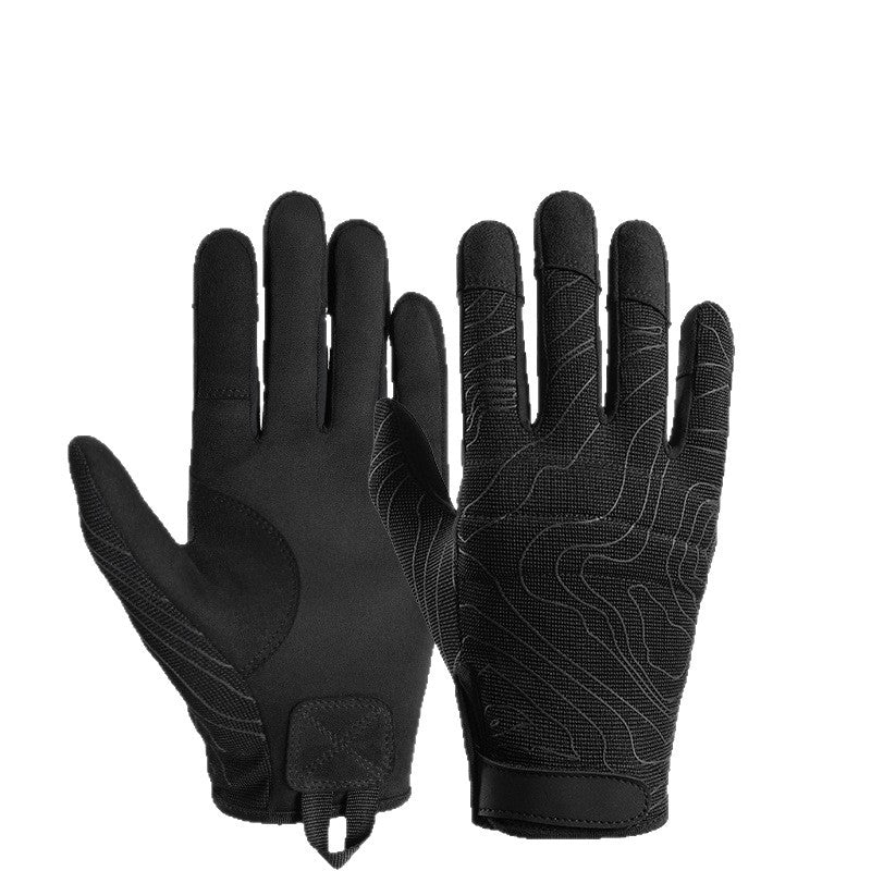 戰術射擊手套戶外防滑騎乘透氣薄款靈敏可觸控螢幕等高線騎乘運動手套