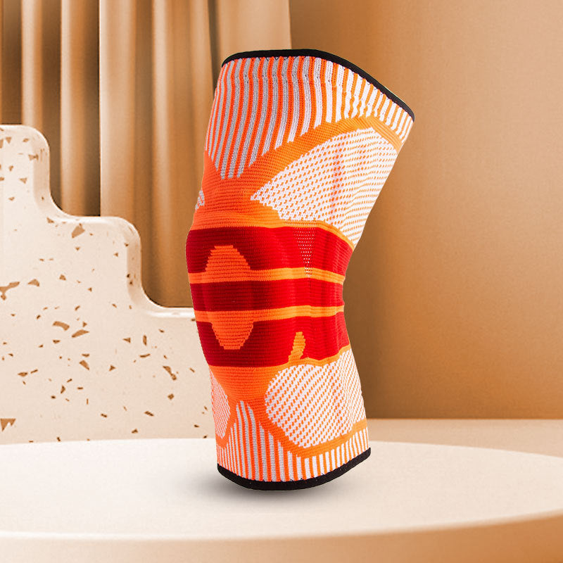 秋冬運動加壓矽膠透氣護膝戶外登山跑步籃球騎乘針織半月板護膝套