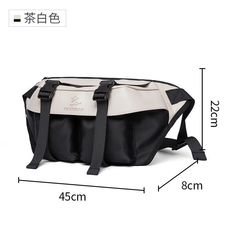 男士斜挎包日系休閒胸包男單肩包出行運動郵差包潮流男包