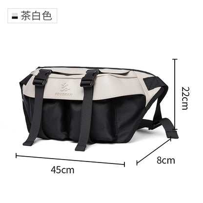 男士斜挎包日系休閒胸包男單肩包出行運動郵差包潮流男包