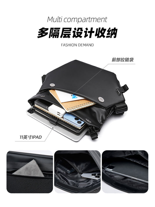 斜挎包男士大容量潮工裝單肩包機能騎行郵差包背包男包