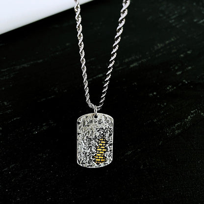 復古守護吊墜男潮軍牌輕奢小眾潮牌男項鍊個性潮流百搭項墜男