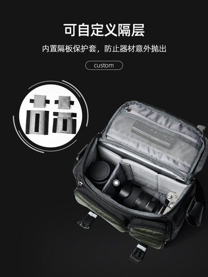 單反相機包斜挎包男士攝影包潮牌單肩包大容量休閒郵差包男斜背包