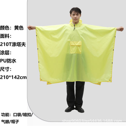 多功能三合一斗篷雨衣背包登山戶外迷彩戰術連帽斗篷雨披