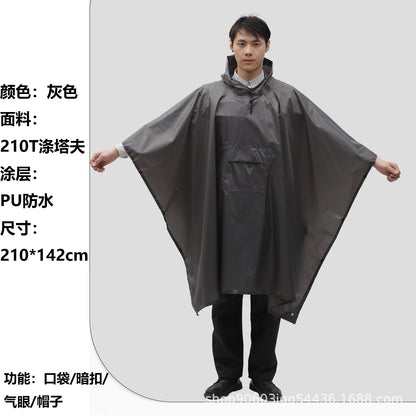 多功能三合一斗篷雨衣背包登山戶外迷彩戰術連帽斗篷雨披