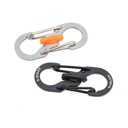 小號不鏽鋼帶鎖8字快掛防盜旅行包鑰匙S扣