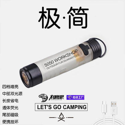 戶外露營充電長續航氛圍led強光救災緊急手電筒口袋帽夾燈