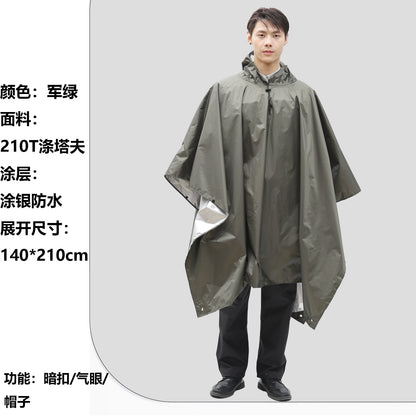 多功能三合一斗篷雨衣背包登山戶外迷彩戰術連帽斗篷雨披