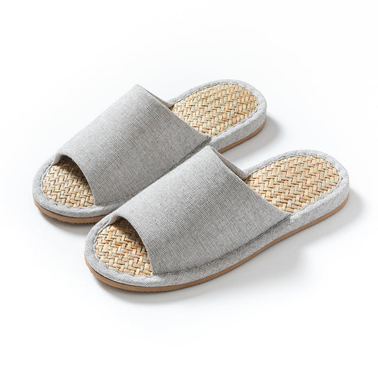 夏季室內靜音日式棉麻馬蘭草編織藤編藤草竹編涼拖鞋