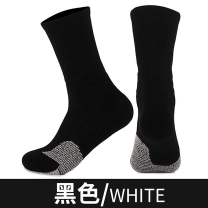 專業籃球襪防滑加厚緩震毛巾底中筒跑步襪透氣網眼男士運動襪