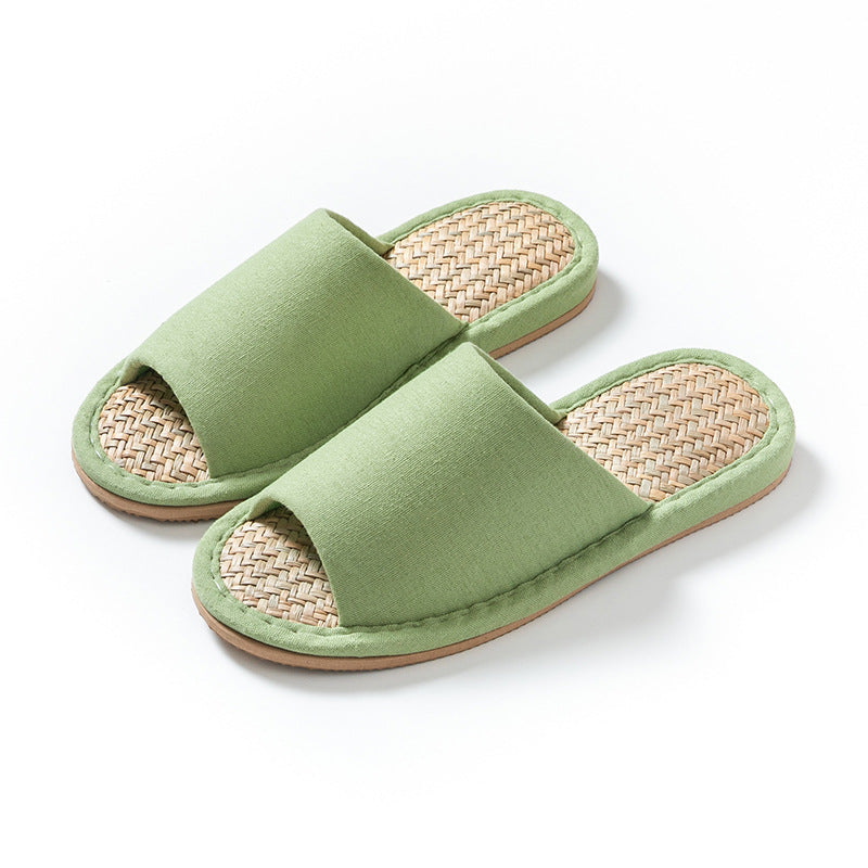 夏季室內靜音日式棉麻馬蘭草編織藤編藤草竹編涼拖鞋