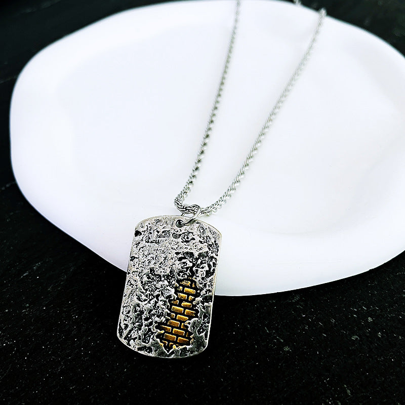 復古守護吊墜男潮軍牌輕奢小眾潮牌男項鍊個性潮流百搭項墜男
