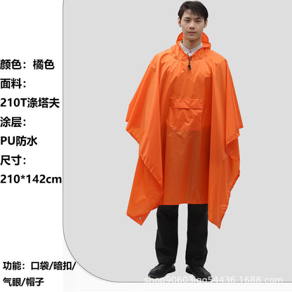 多功能三合一斗篷雨衣背包登山戶外迷彩戰術連帽斗篷雨披