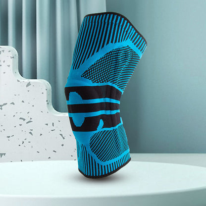 秋冬運動加壓矽膠透氣護膝戶外登山跑步籃球騎乘針織半月板護膝套