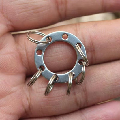 小號不鏽鋼帶鎖8字快掛防盜旅行包鑰匙S扣