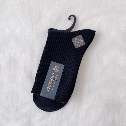 雙針襪子純棉男襪中筒襪男春秋防臭吸汗保暖男士棉襪