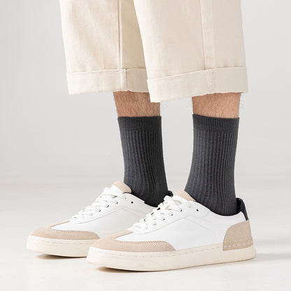 雙針襪子純棉男襪中筒襪男春秋防臭吸汗保暖男士棉襪