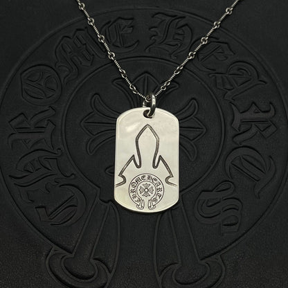 潮款泰銀復古大號軍牌吊牌項鍊合集高級感秋冬毛衣鏈十字架配飾