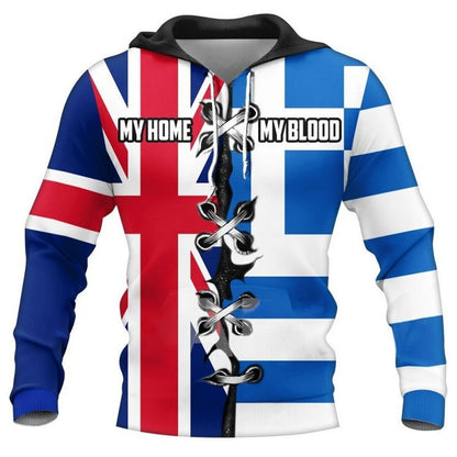 3D烏克蘭圖騰印花舒適時尚夾克連帽運動衫